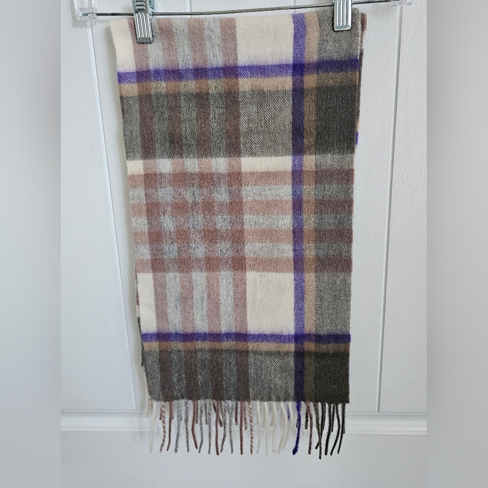 EDINBURGH Tartan Plaid 100% Wool Scarf with Fringe